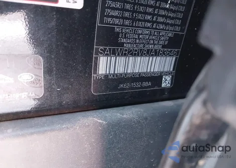 2018 Land Rover Range Rover Sport Hse z USA, uszkodzony, nr VIN SALWR2RV8JA183646